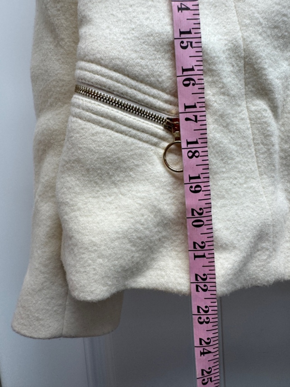 CHLOÉ Off-White Wool Moto Jacket Gold Ring Zippers Archival 2008 - Picture 8 of 13